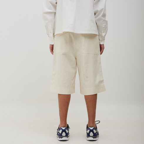 Merely Made Plant Jacquard Wide Shorts Cream 190SP Degli Uberti